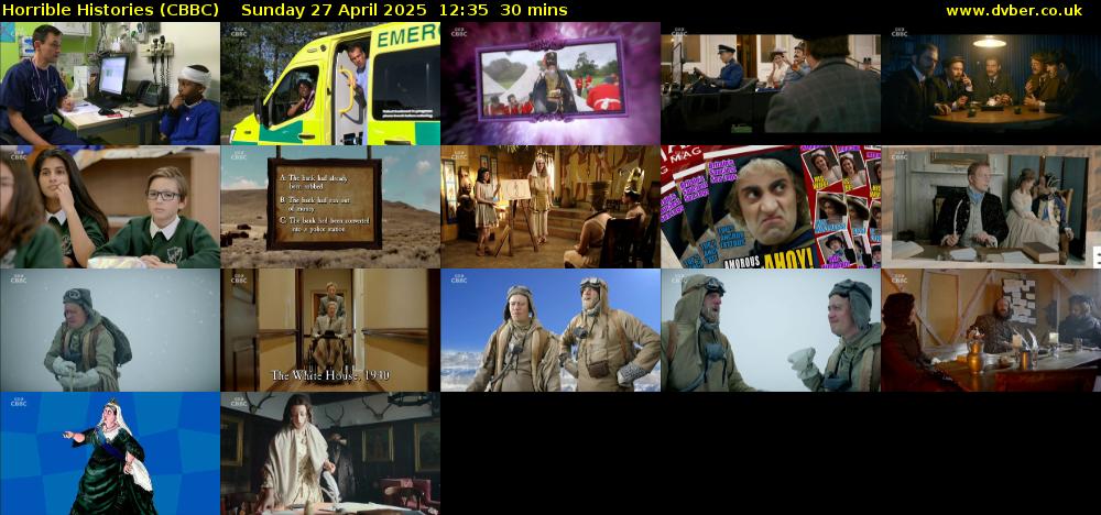 Horrible Histories (CBBC) Sunday 27 April 2025 12:35 - 13:05