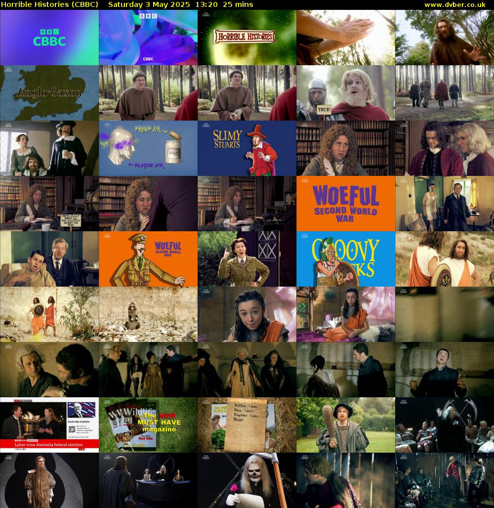 Horrible Histories (CBBC) Saturday 3 May 2025 13:20 - 13:45
