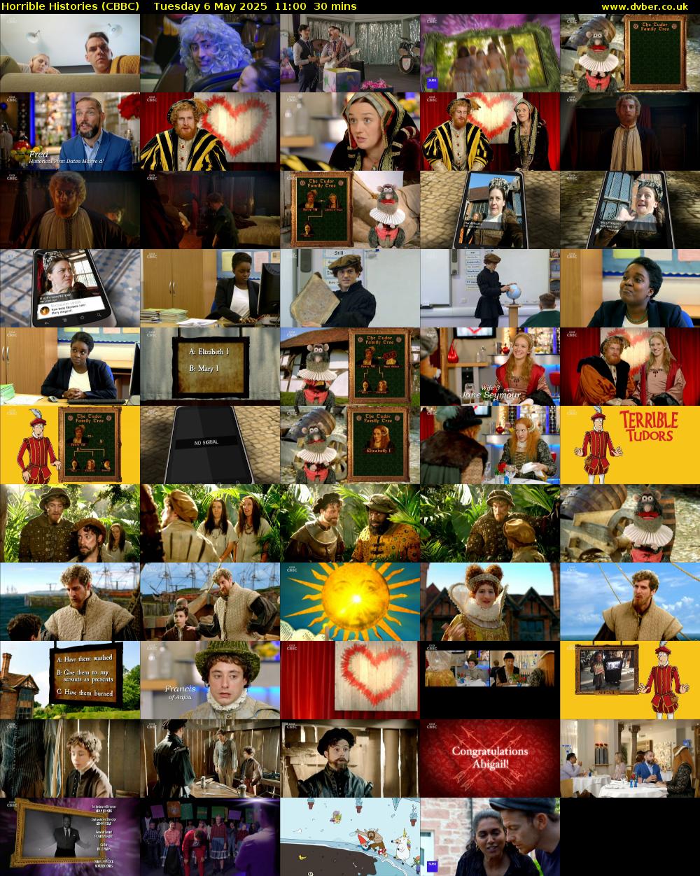 Horrible Histories (CBBC) Tuesday 6 May 2025 11:00 - 11:30