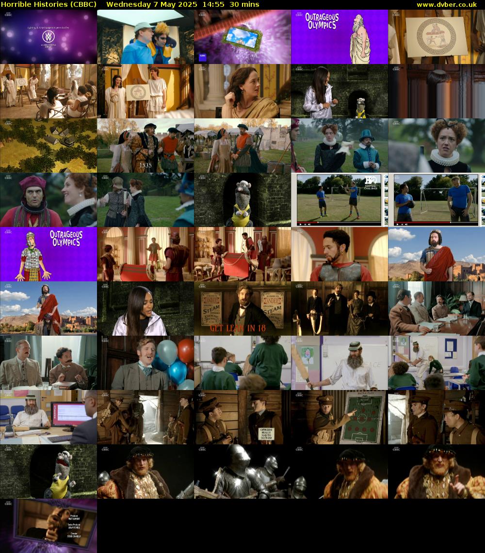 Horrible Histories (CBBC) Wednesday 7 May 2025 14:55 - 15:25
