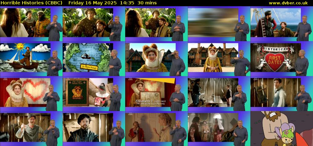 Horrible Histories (CBBC) Friday 16 May 2025 14:35 - 15:05