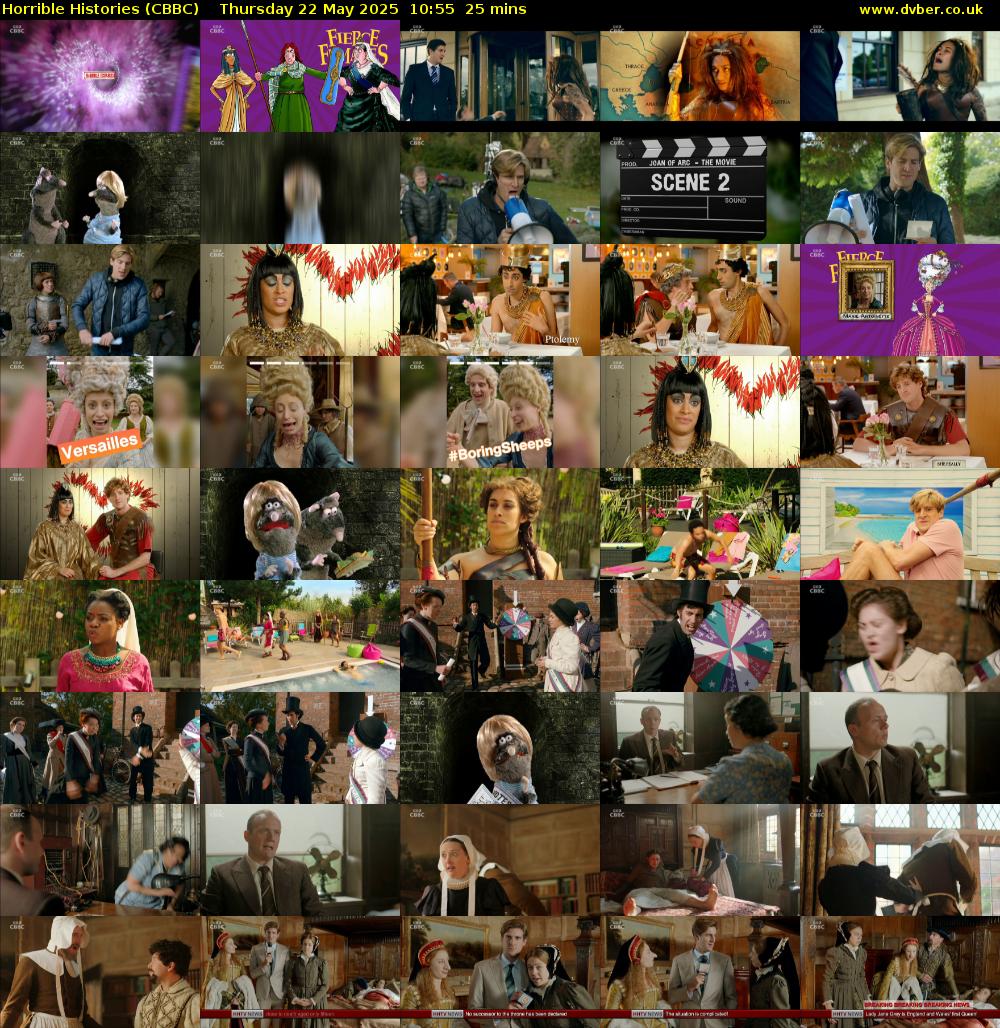 Horrible Histories (CBBC) Thursday 22 May 2025 10:55 - 11:20