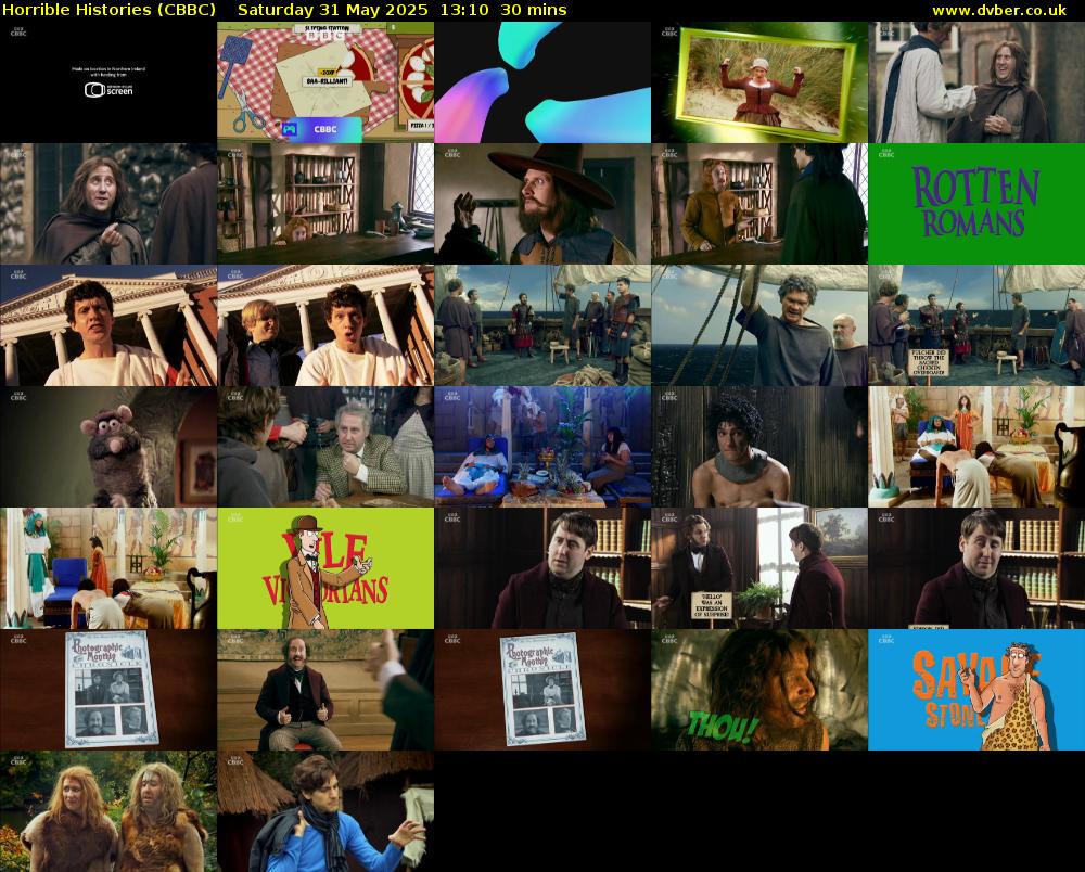 Horrible Histories (CBBC) Saturday 31 May 2025 13:10 - 13:40