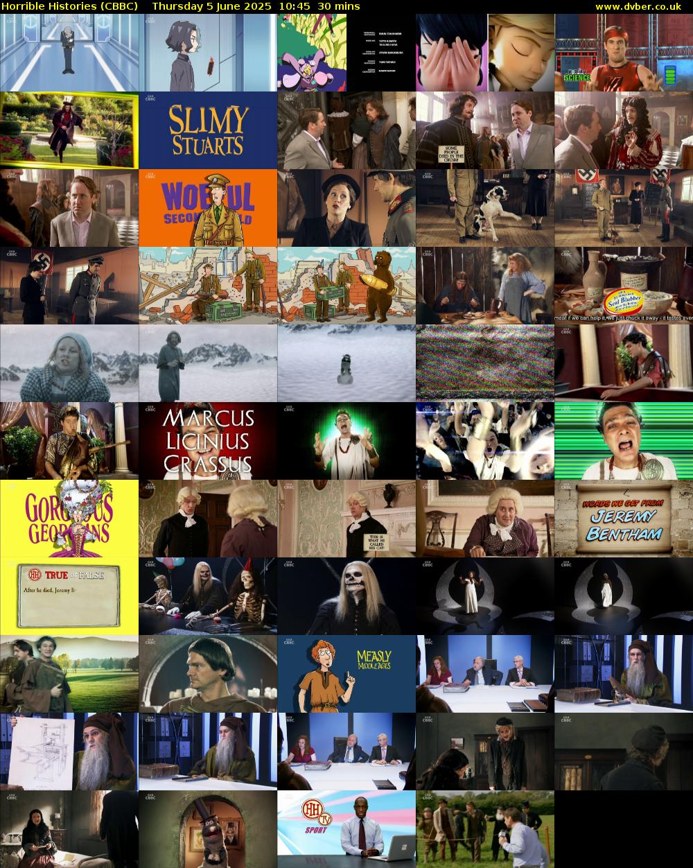 Horrible Histories (CBBC) Thursday 5 June 2025 10:45 - 11:15