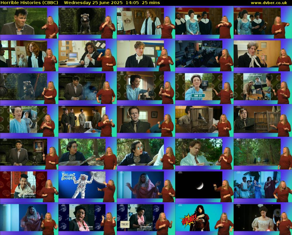 Horrible Histories (CBBC) Wednesday 25 June 2025 14:05 - 14:30