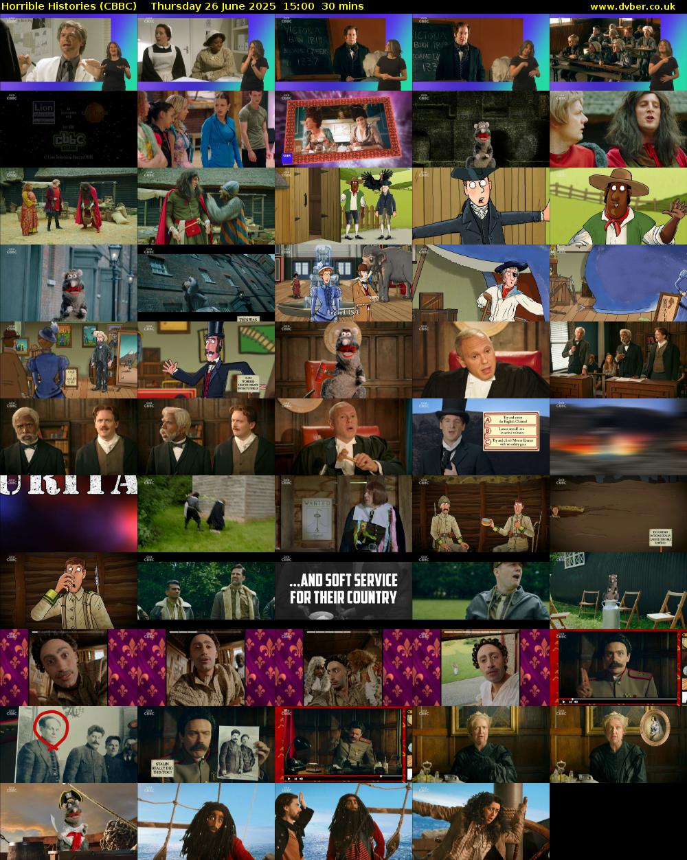Horrible Histories (CBBC) Thursday 26 June 2025 15:00 - 15:30