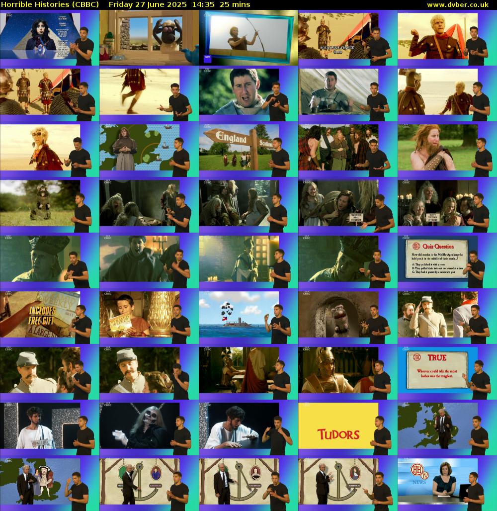 Horrible Histories (CBBC) Friday 27 June 2025 14:35 - 15:00
