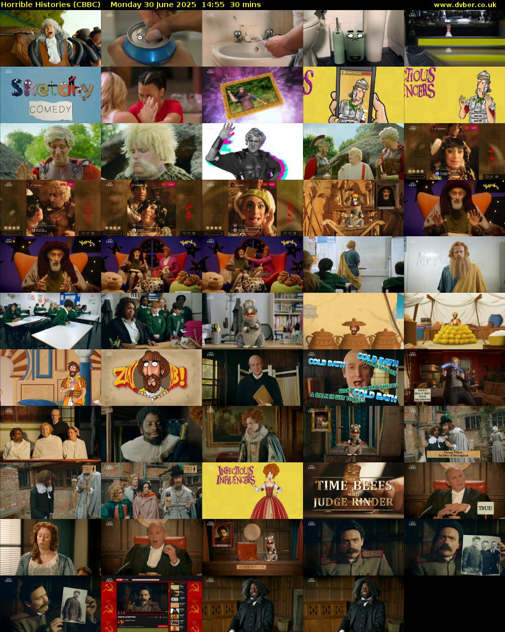 Horrible Histories (CBBC) Monday 30 June 2025 14:55 - 15:25