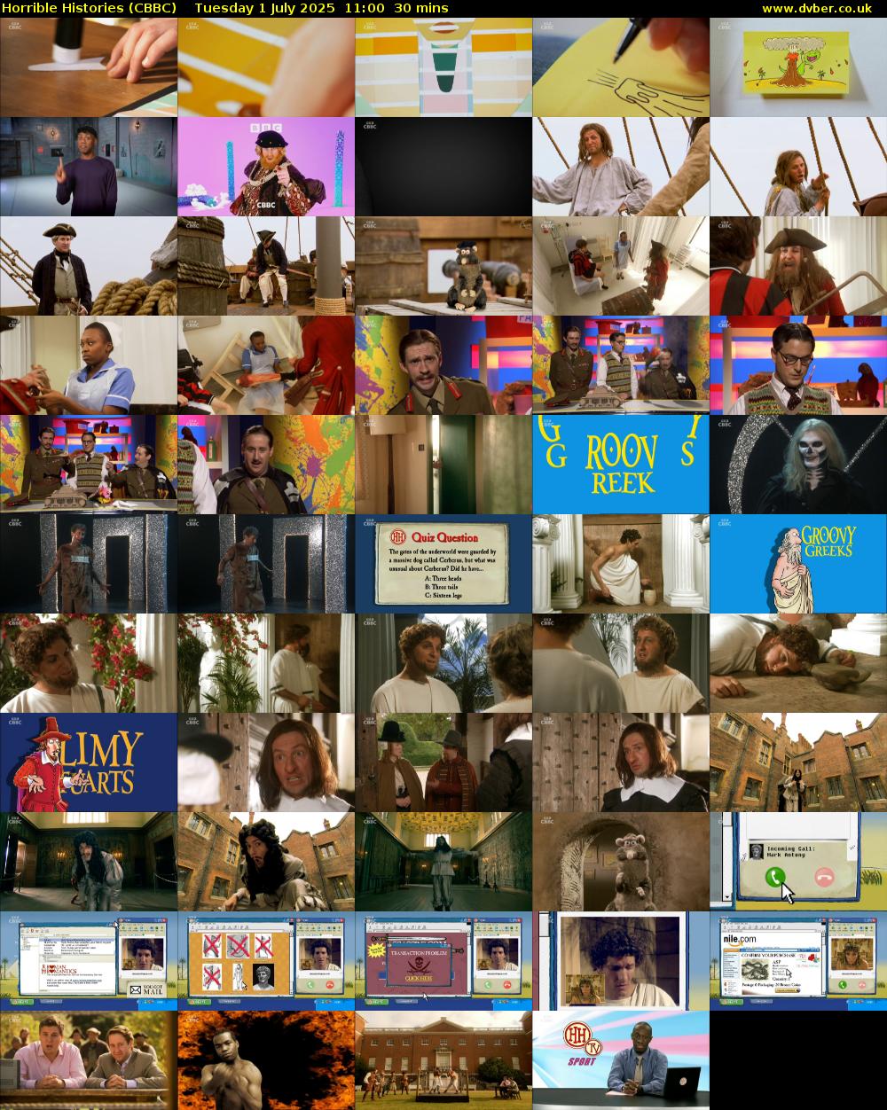 Horrible Histories (CBBC) Tuesday 1 July 2025 11:00 - 11:30