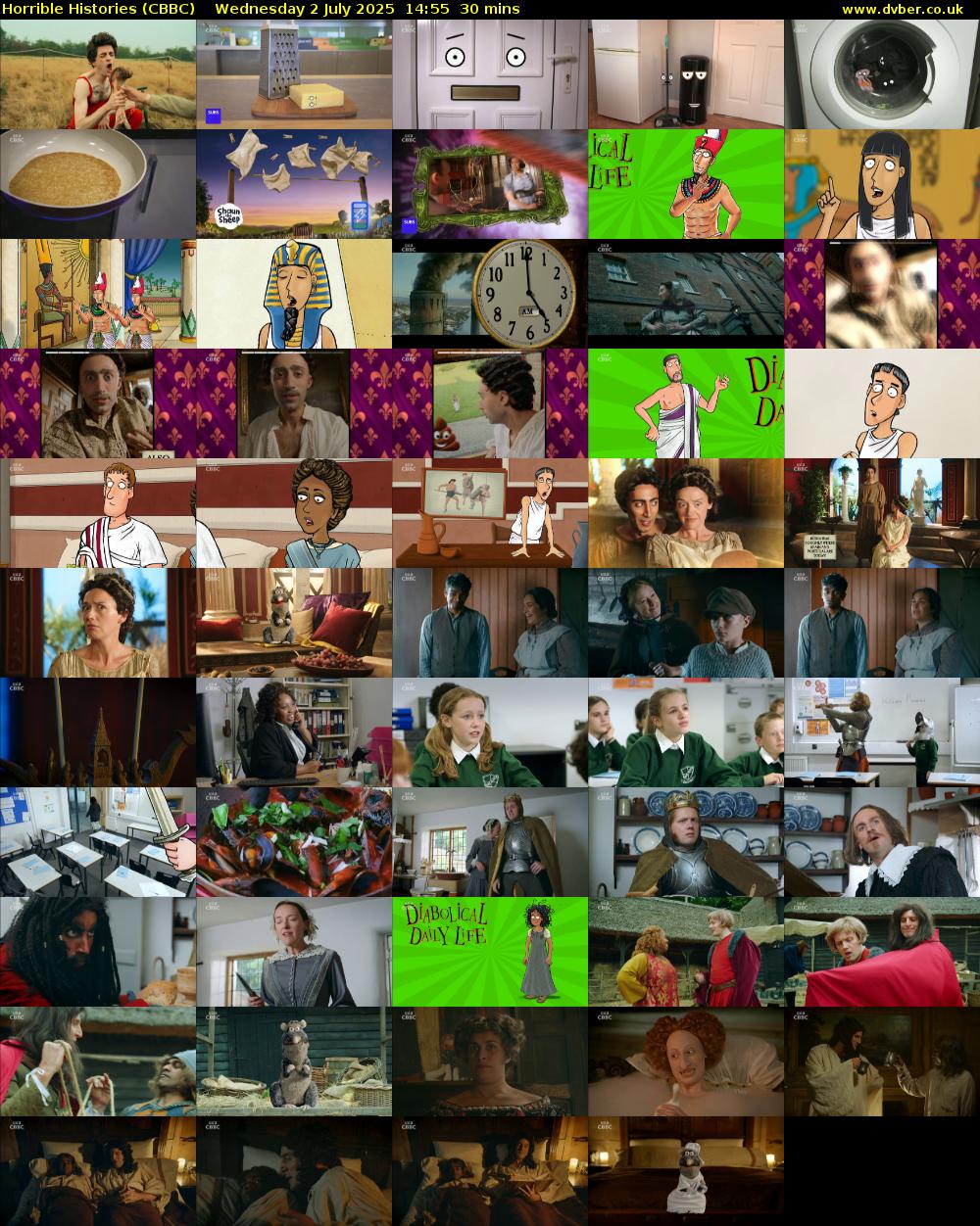 Horrible Histories (CBBC) Wednesday 2 July 2025 14:55 - 15:25