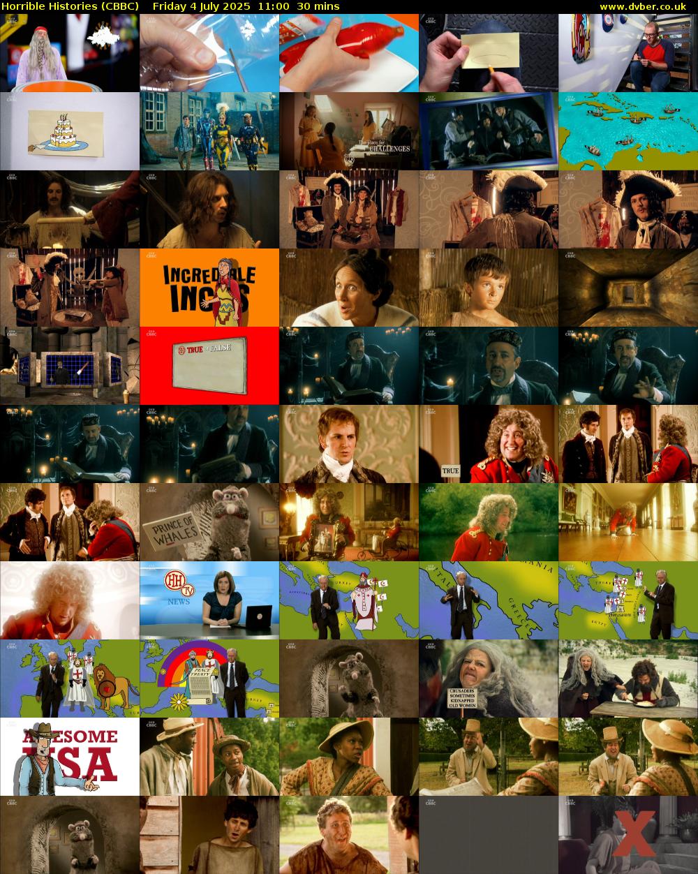 Horrible Histories (CBBC) Friday 4 July 2025 11:00 - 11:30