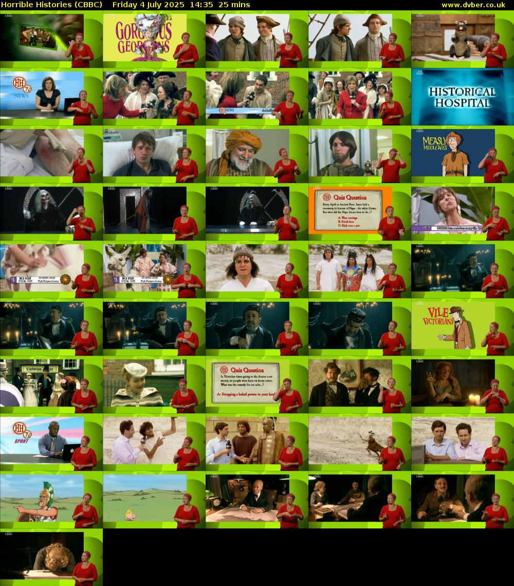 Horrible Histories (CBBC) Friday 4 July 2025 14:35 - 15:00