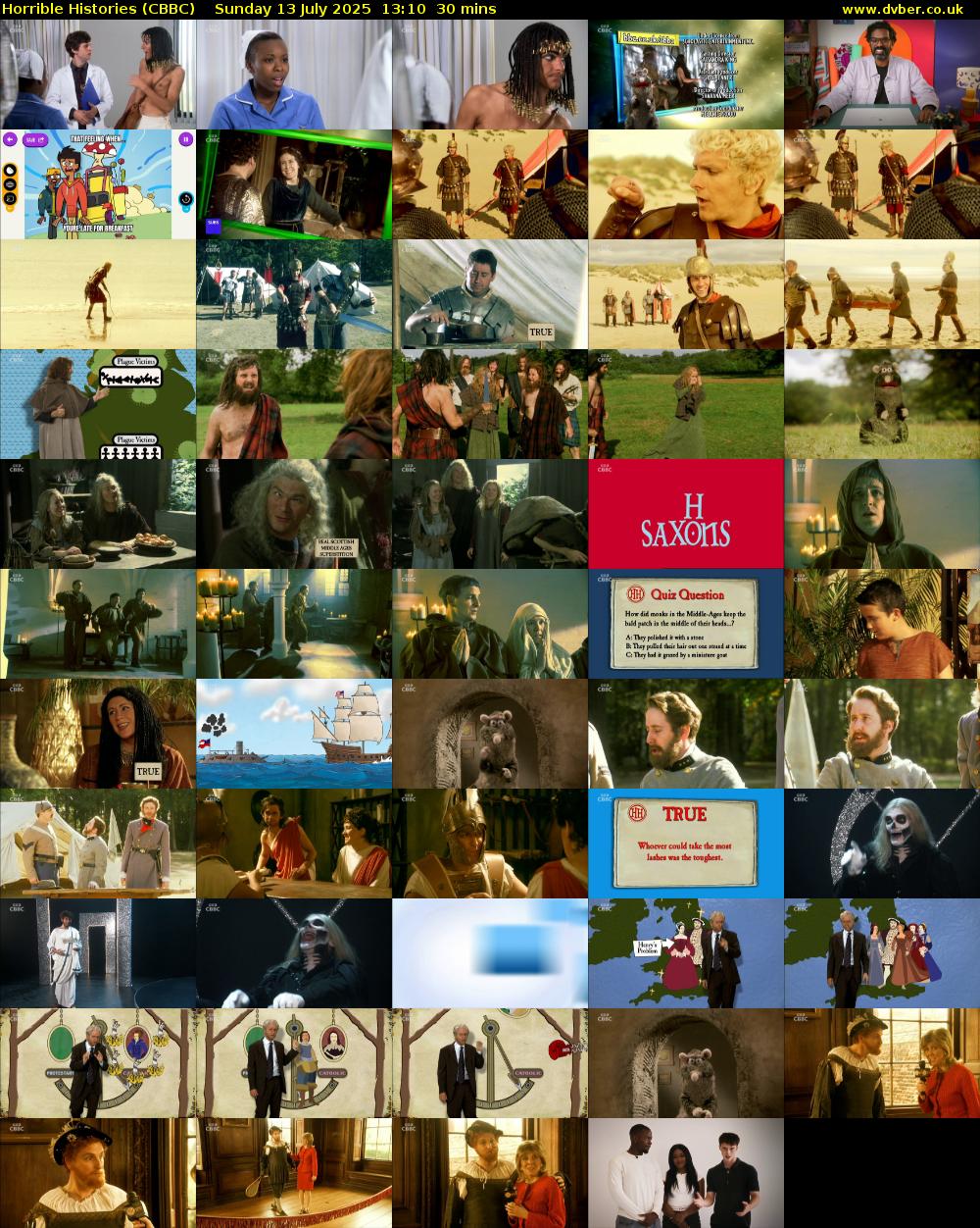 Horrible Histories (CBBC) Sunday 13 July 2025 13:10 - 13:40