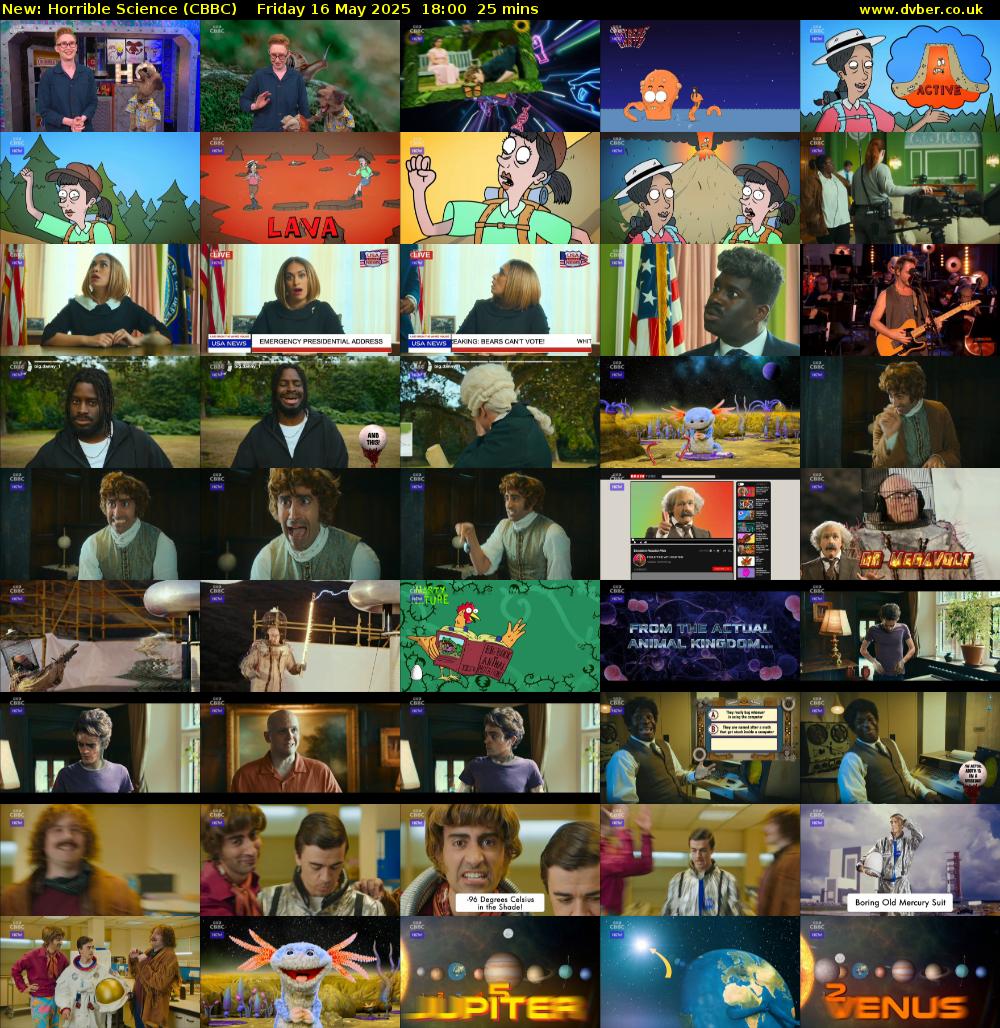 Horrible Science (CBBC) Friday 16 May 2025 18:00 - 18:25