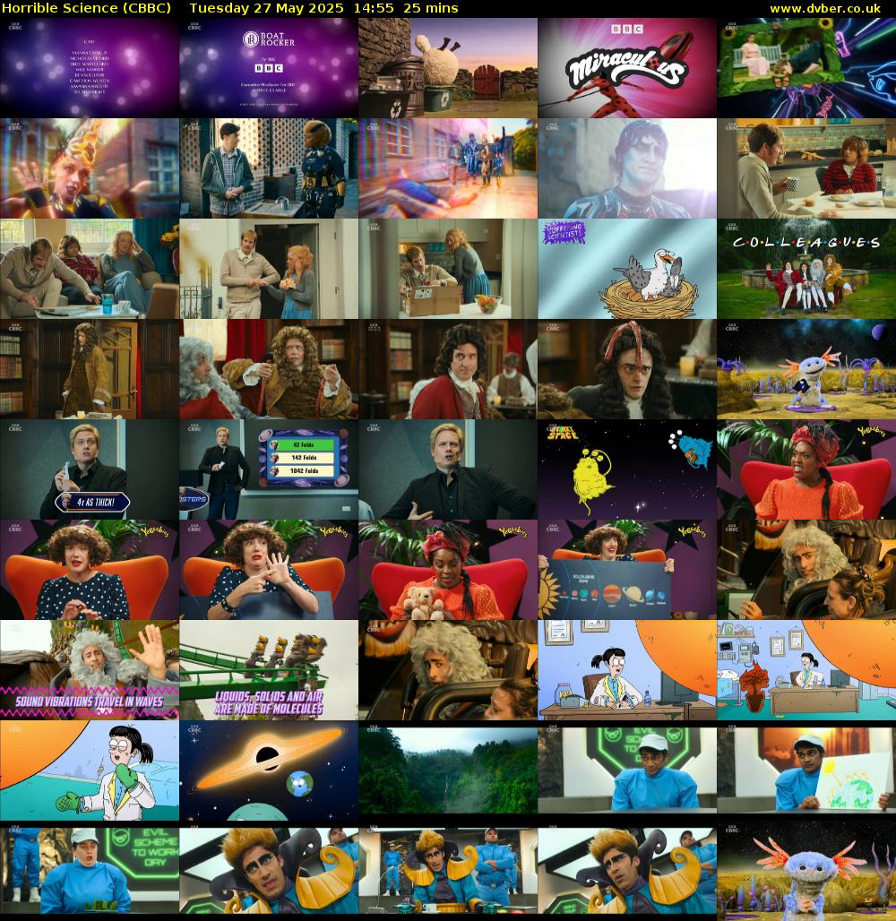 Horrible Science (CBBC) Tuesday 27 May 2025 14:55 - 15:20