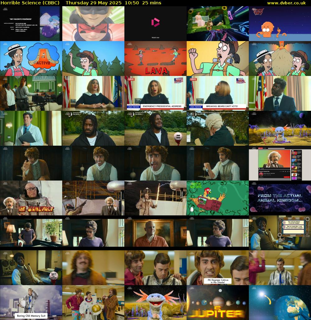 Horrible Science (CBBC) Thursday 29 May 2025 10:50 - 11:15