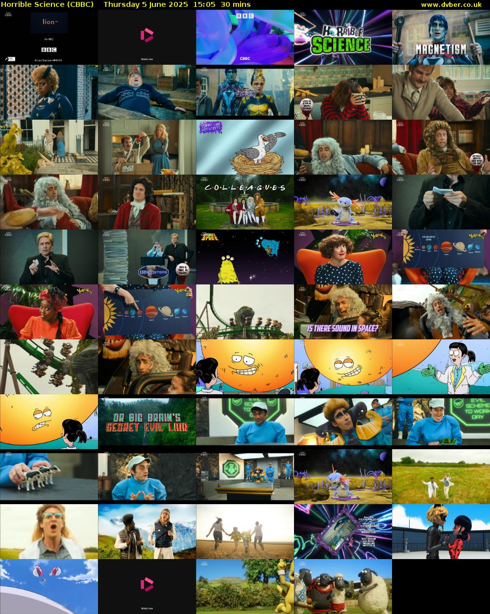 Horrible Science (CBBC) Thursday 5 June 2025 15:05 - 15:35