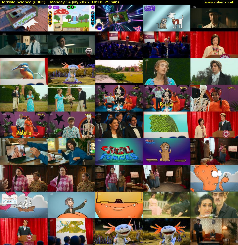 Horrible Science (CBBC) Monday 14 July 2025 10:10 - 10:35