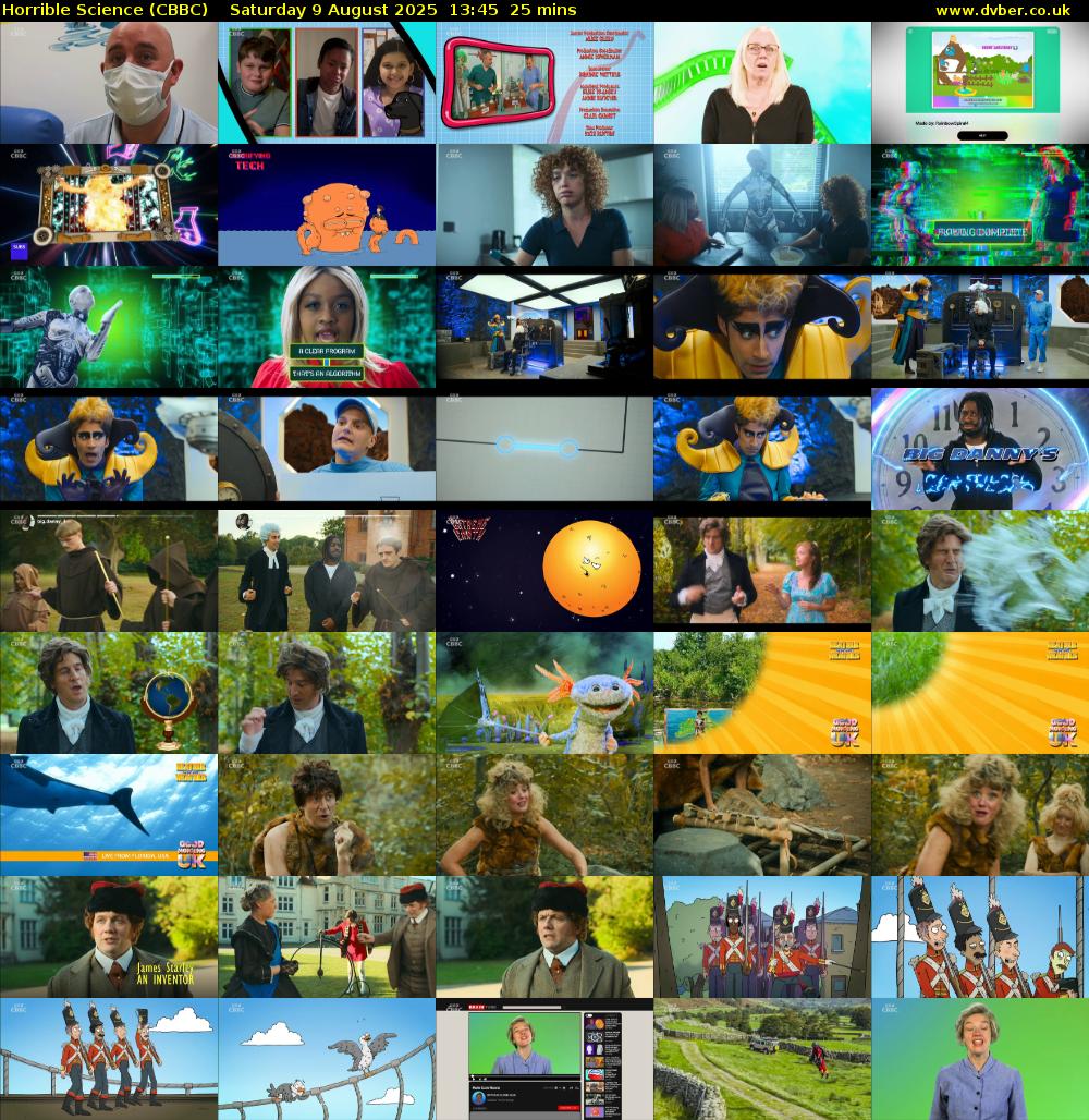 Horrible Science (CBBC) Saturday 9 August 2025 13:45 - 14:10