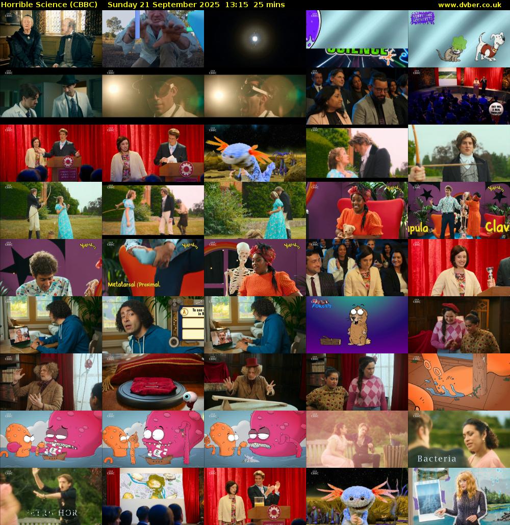 Horrible Science (CBBC) Sunday 21 September 2025 13:15 - 13:40