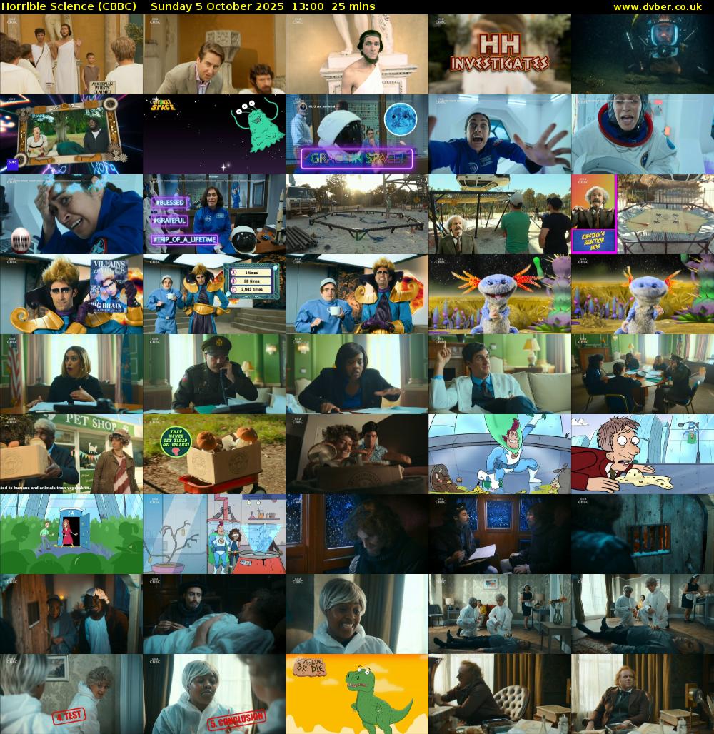 Horrible Science (CBBC) Sunday 5 October 2025 13:00 - 13:25