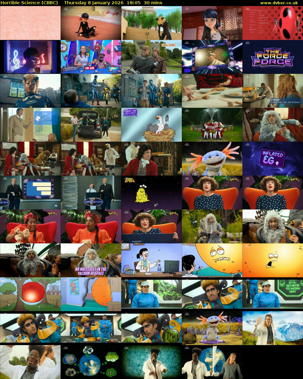 Horrible Science (CBBC) Thursday 8 January 2026 18:05 - 18:35