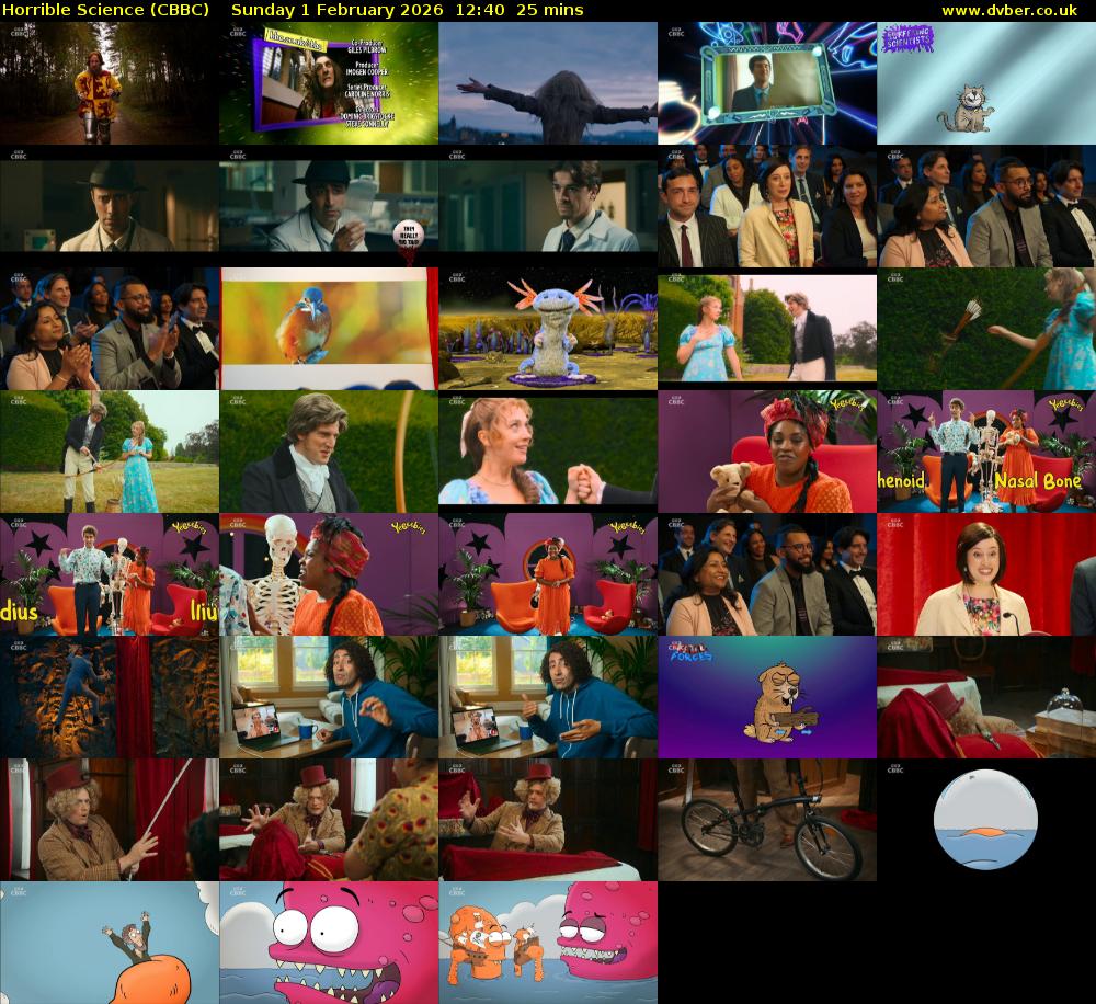 Horrible Science (CBBC) Sunday 1 February 2026 12:40 - 13:05