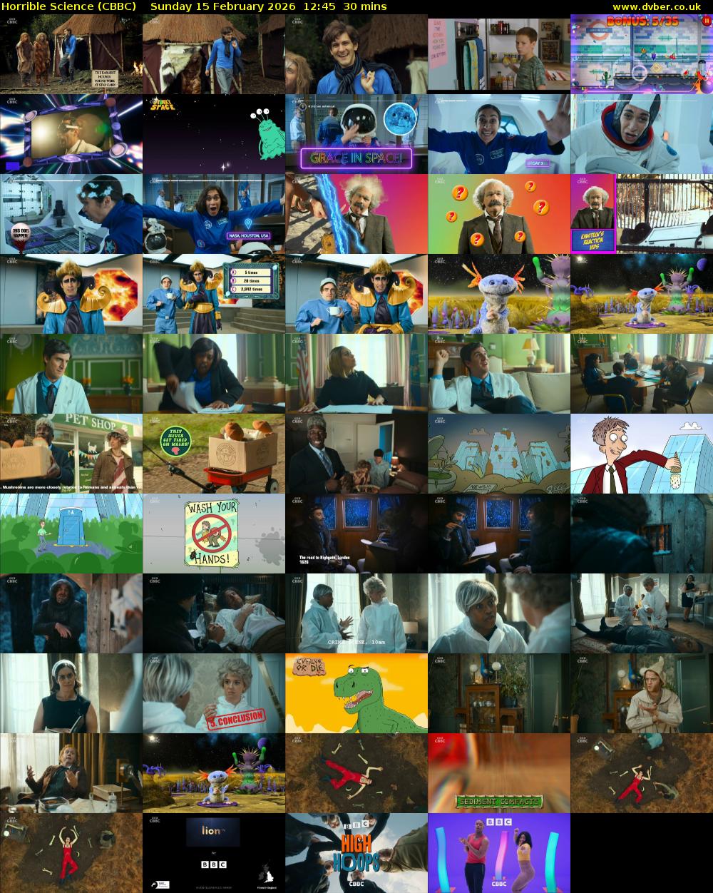 Horrible Science (CBBC) Sunday 15 February 2026 12:45 - 13:15