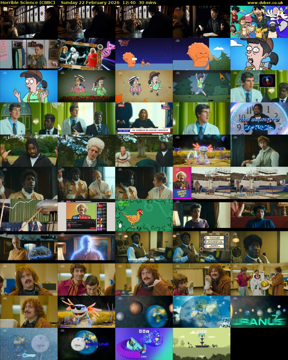 Horrible Science (CBBC) Sunday 22 February 2026 12:40 - 13:10