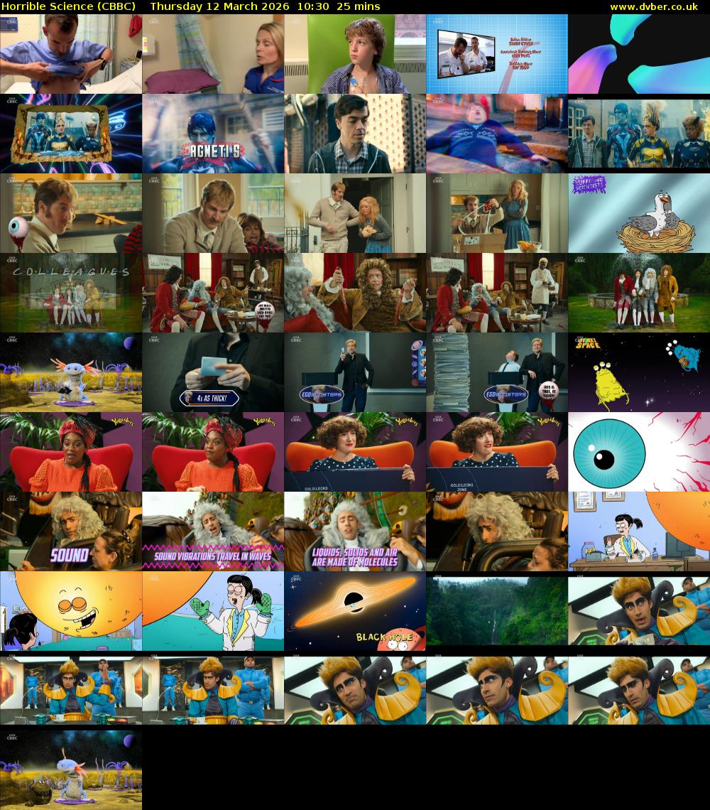 Horrible Science (CBBC) Thursday 12 March 2026 10:30 - 10:55