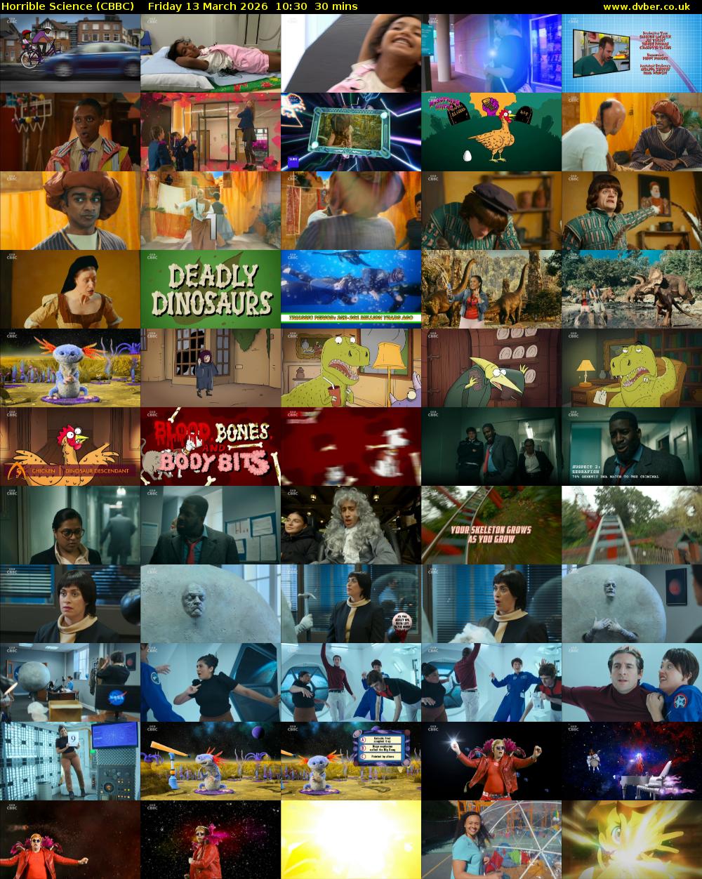 Horrible Science (CBBC) Friday 13 March 2026 10:30 - 11:00