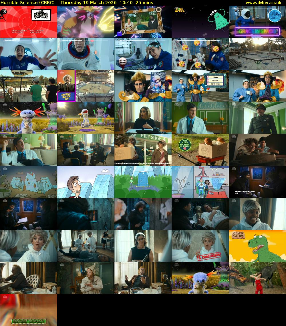 Horrible Science (CBBC) Thursday 19 March 2026 10:40 - 11:05