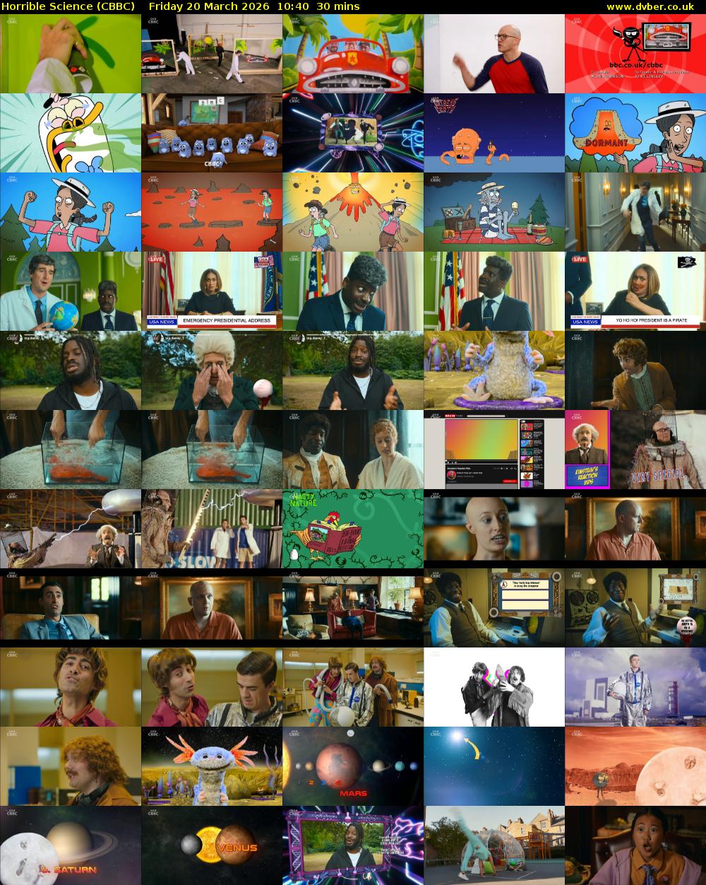 Horrible Science (CBBC) Friday 20 March 2026 10:40 - 11:10