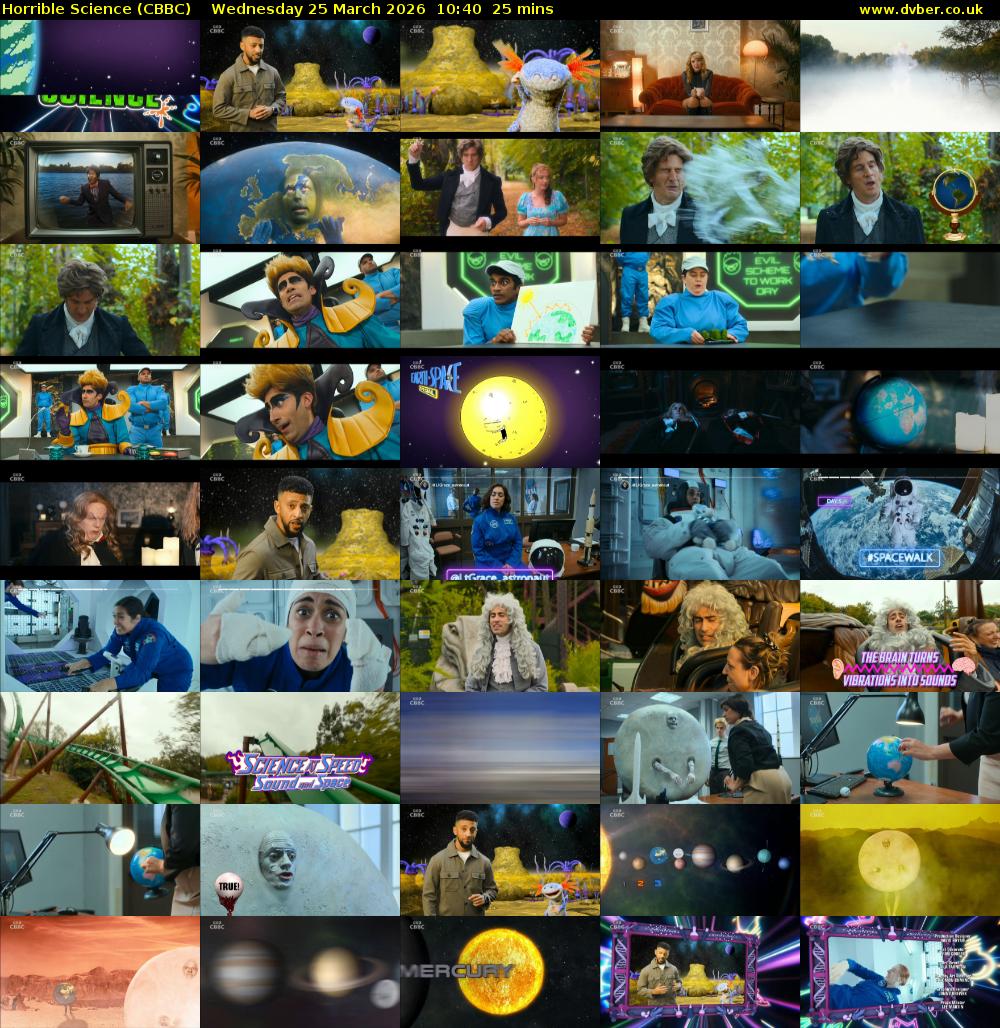 Horrible Science (CBBC) Wednesday 25 March 2026 10:40 - 11:05