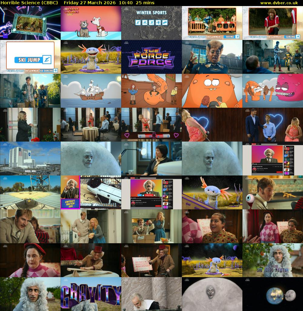 Horrible Science (CBBC) Friday 27 March 2026 10:40 - 11:05