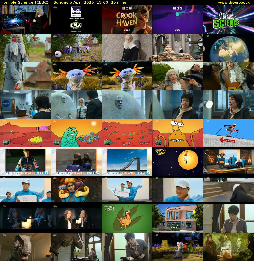 Horrible Science (CBBC) Sunday 5 April 2026 13:00 - 13:25