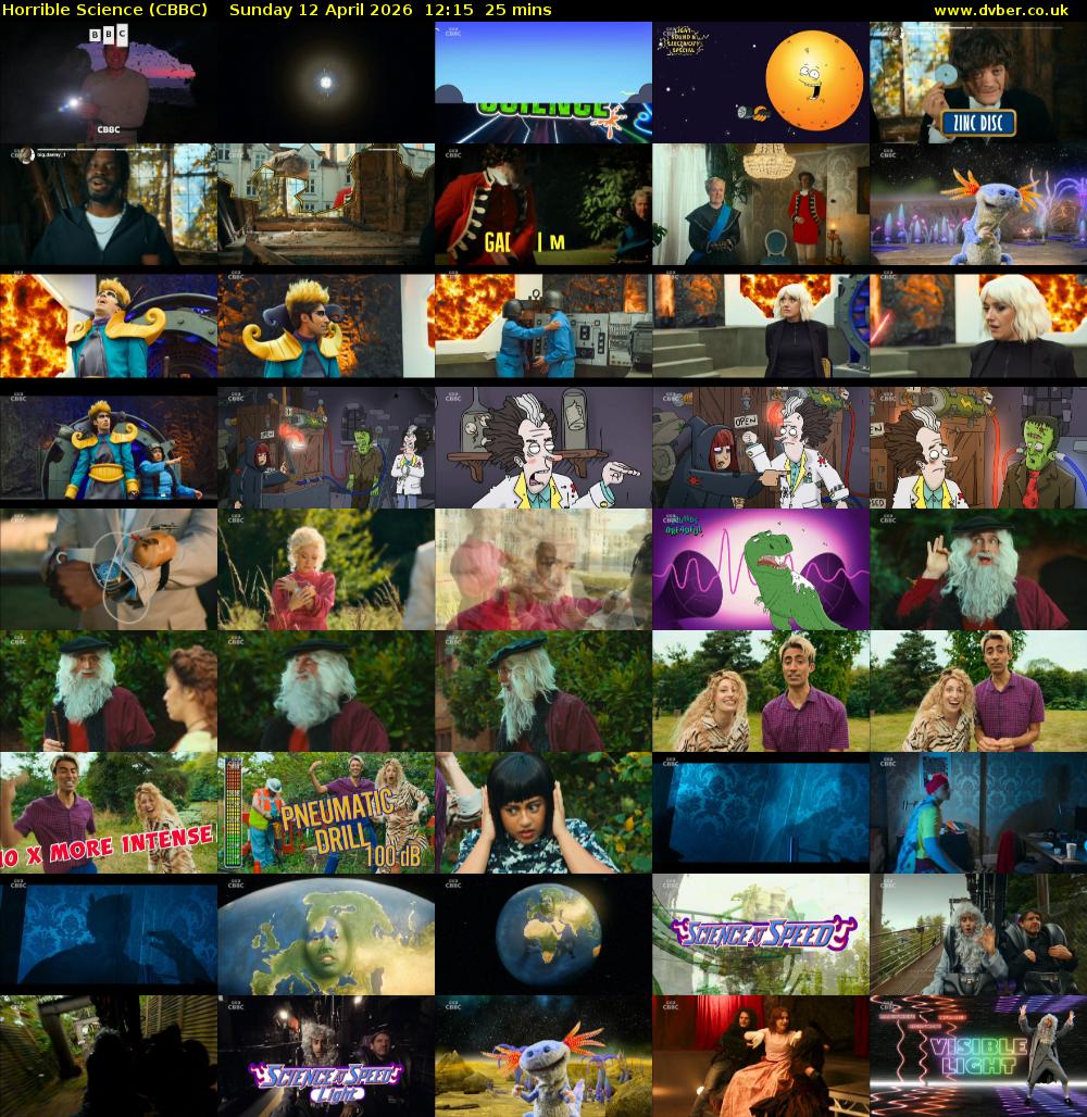 Horrible Science (CBBC) Sunday 12 April 2026 12:15 - 12:40