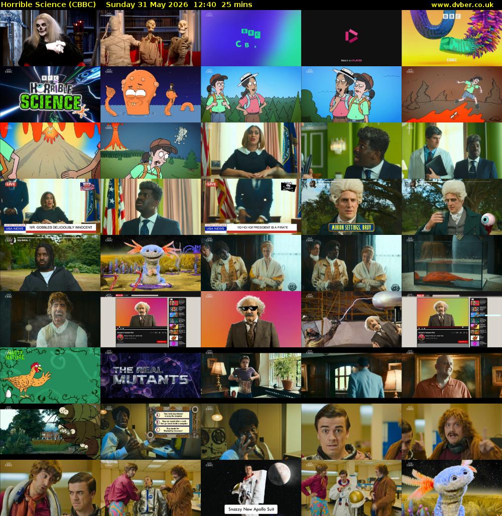 Horrible Science (CBBC) Sunday 31 May 2026 12:40 - 13:05