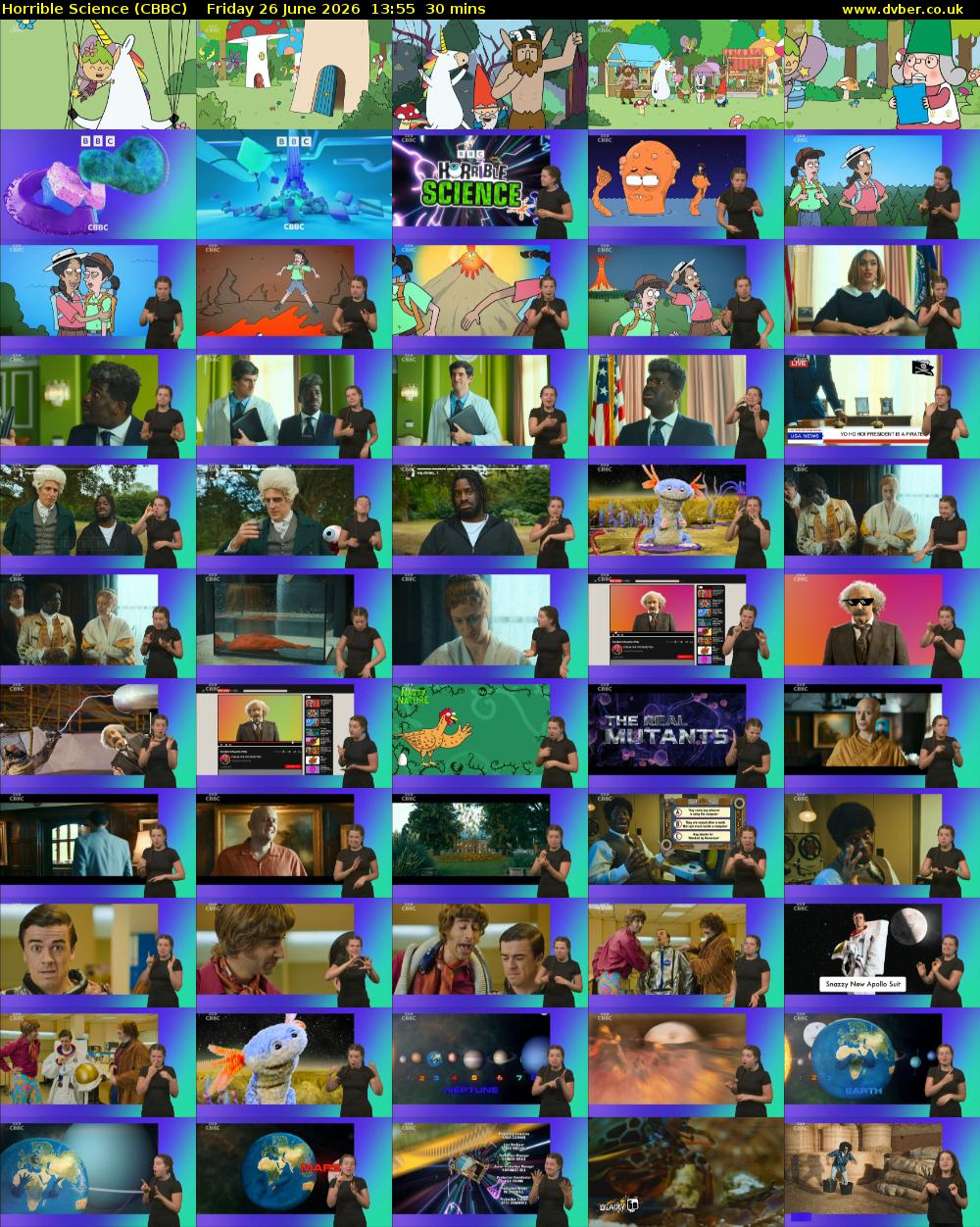 Horrible Science (CBBC) Friday 26 June 2026 13:55 - 14:25