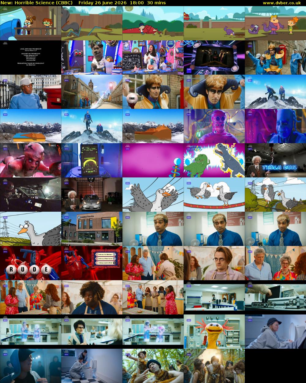 Horrible Science (CBBC) Friday 26 June 2026 18:00 - 18:30