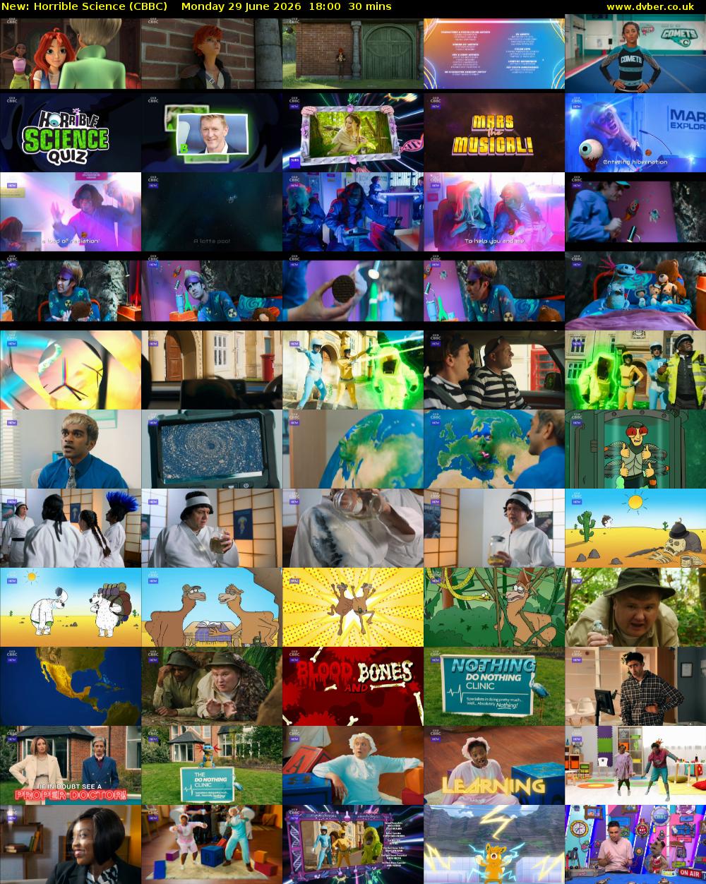 Horrible Science (CBBC) Monday 29 June 2026 18:00 - 18:30