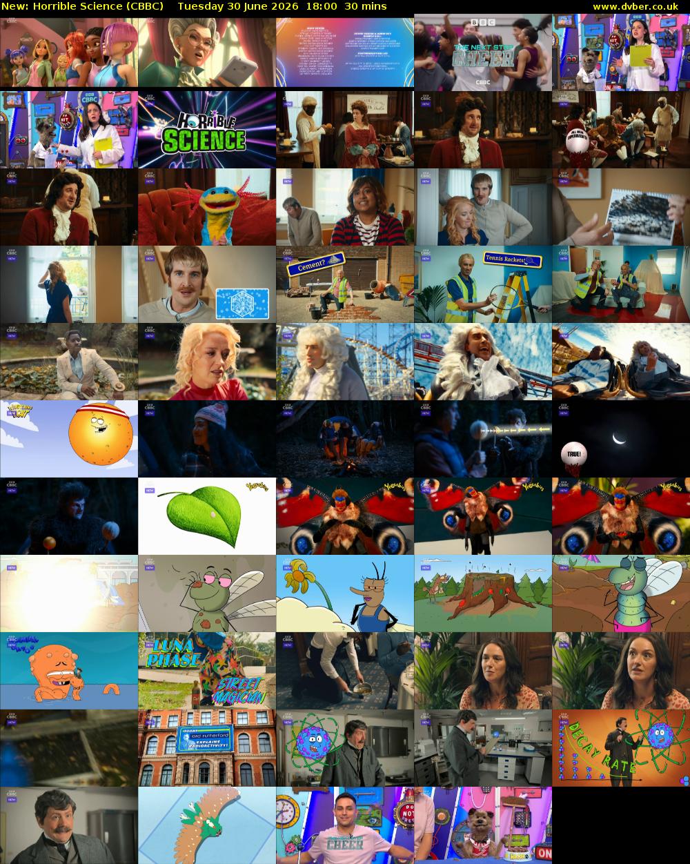 Horrible Science (CBBC) Tuesday 30 June 2026 18:00 - 18:30