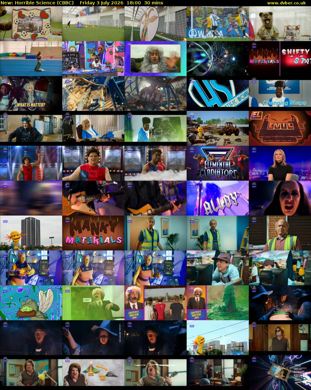 Horrible Science (CBBC) Friday 3 July 2026 18:00 - 18:30