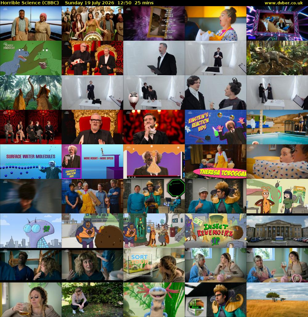 Horrible Science (CBBC) Sunday 19 July 2026 12:50 - 13:15