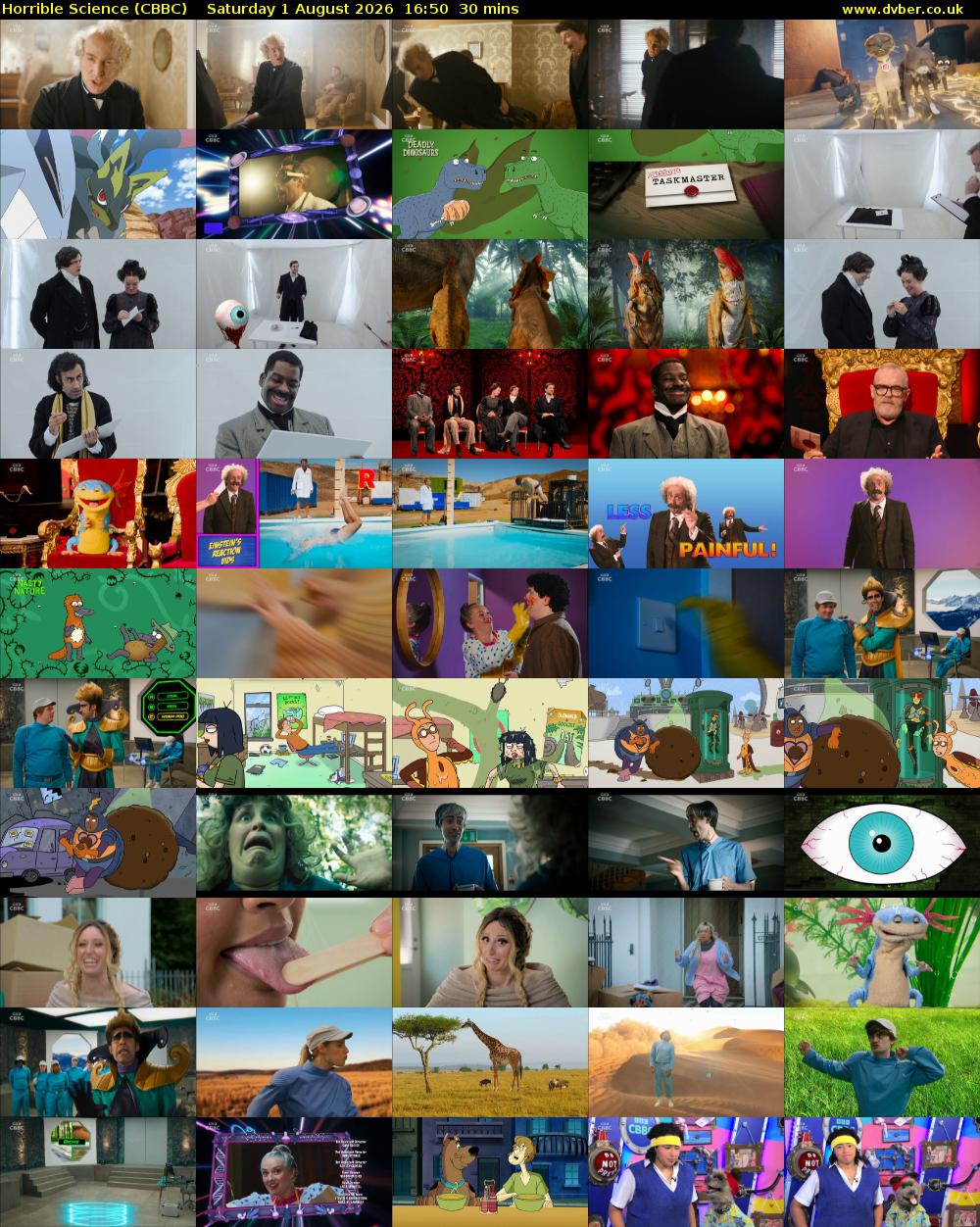 Horrible Science (CBBC) Saturday 1 August 2026 16:50 - 17:20