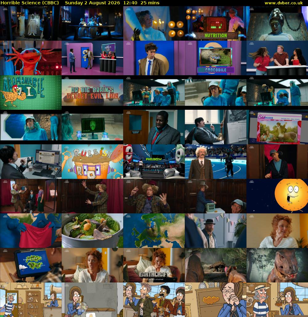 Horrible Science (CBBC) Sunday 2 August 2026 12:40 - 13:05