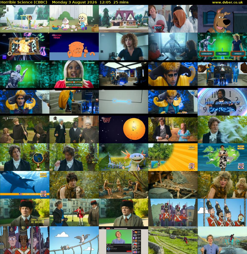 Horrible Science (CBBC) Monday 3 August 2026 12:05 - 12:30