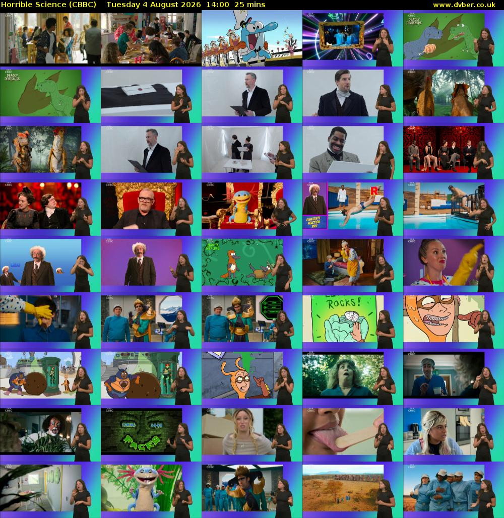 Horrible Science (CBBC) Tuesday 4 August 2026 14:00 - 14:25