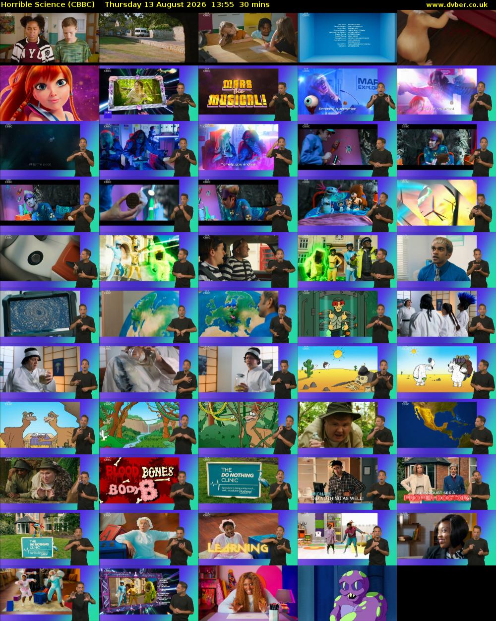 Horrible Science (CBBC) Thursday 13 August 2026 13:55 - 14:25