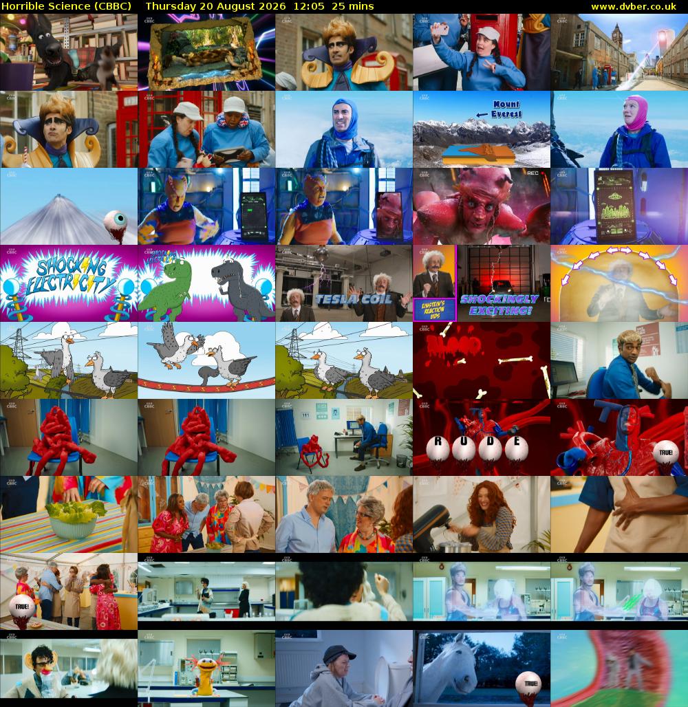 Horrible Science (CBBC) Thursday 20 August 2026 12:05 - 12:30